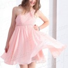 Rózsaszín Sifon ruha