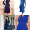 Kék sifon ruha