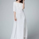 Fehér vászon ruha hosszú